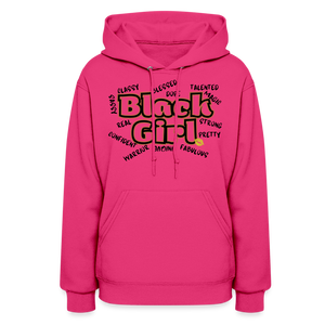 Black Girl Hoodie - fuchsia