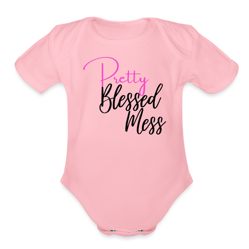 Pretty Blessed Mess Baby Tee - light pink