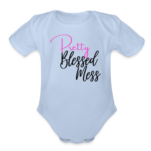 Pretty Blessed Mess Baby Tee - sky